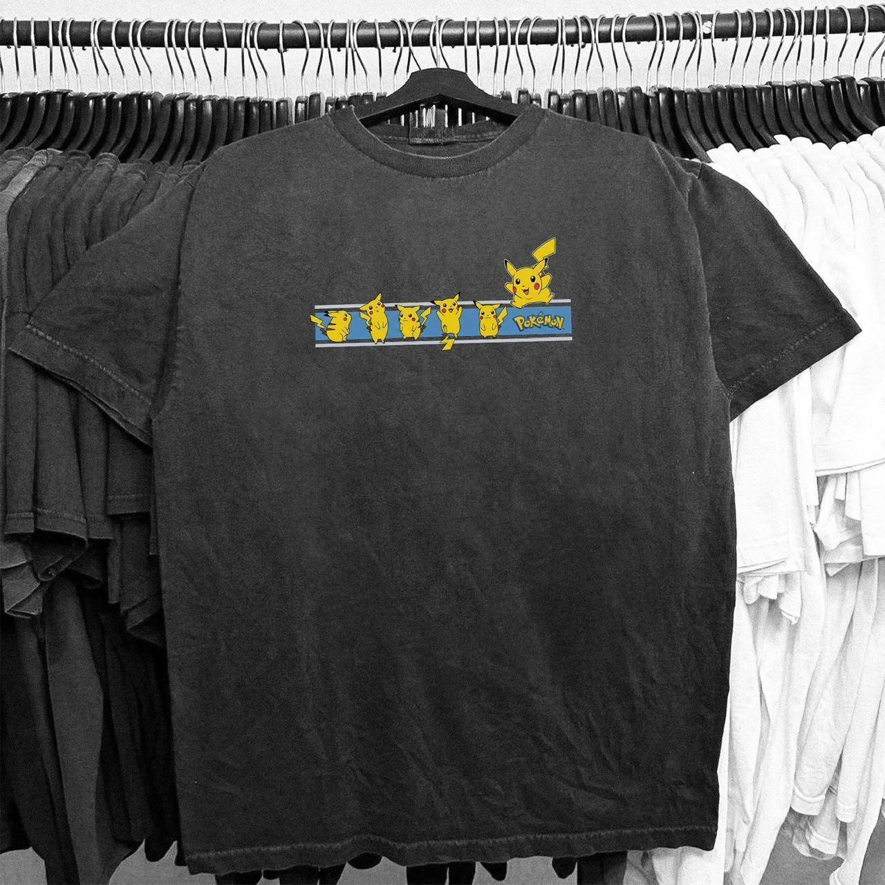 Black Pokemon Pikachu Cotton T-Shirt